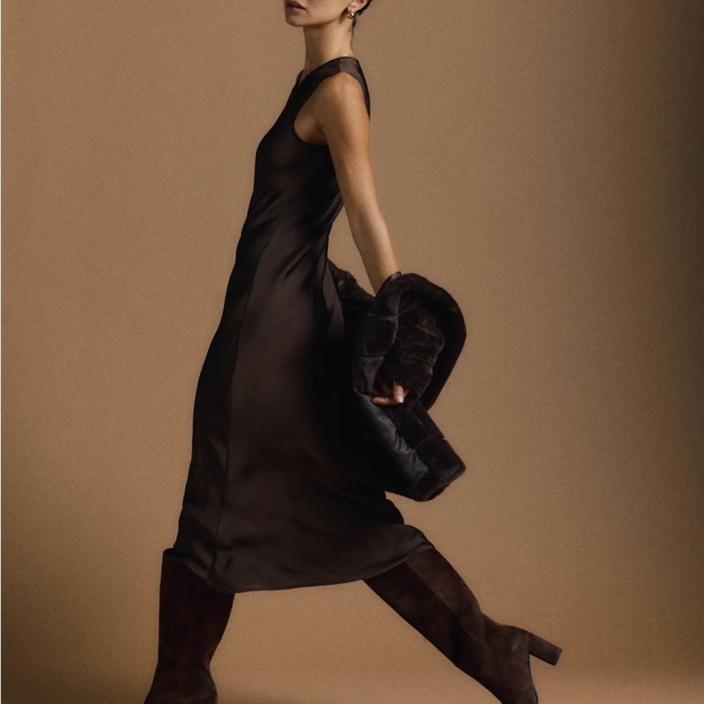 Quince Chocolate Brown Midi Dress - Picture 2 of 5